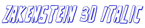 Zakenstein 3D Italic fuente